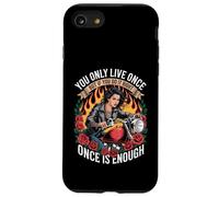 Sexy Motocicleta Mujeres Jinete Biker Babe Esposa Solo Vive Una vez Carcasa para iPhone SE (2020) / 7 / 8