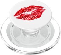 Sexy Red Lips Lipstick Girl Kiss on White PopSockets PopGrip para MagSafe
