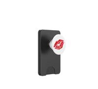 Sexy Red Lips Lipstick Girl Kiss on White PopSockets PopWallet para MagSafe