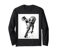 Sexy Shibari Art Tees - Mujer Sexy en Cuerda Shibari en Blanco y Negro Manga Larga