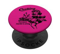 Sexy Vintage Mujer Cocinar Porque el Asesinato es incorrecto PopSockets PopGrip Adhesivo