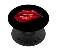 Sexy Women Red Lips T Shirt, Women Printed Oil Painting Lips PopSockets PopGrip Adhesivo