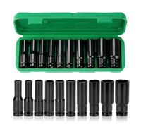 Sexyhot 10 Piezas, Vasos de Impacto, Extractor Tornillos Antirrobo, Con Mala Ferramentas, Engrosado a, Extractor de Tuercas Comúnmente Utilizado en La Vida Diaria 8-24mm