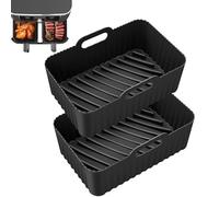 Sexyhot 2 piezas molde silicona freidora de aire, moldes air fryer, accesorios de cocina, Reutilizable, Diseño grueso, Compatible con la mayoría de air fryer(19.5x13x8cm)