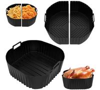 Sexyhot 3 piezas Molde Silicona Freidora de Aire, 2 en 1 Moldes Air Fryer, Accesorios Airfryer, Matériau Alimentaire, Reutilizable, Compatible avec Philips, COSORI,6.2L