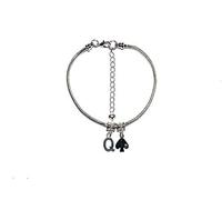 SexyJewels-Co-Uk Queen Of Spades - Tobillera europea, plata, 22,86 cm