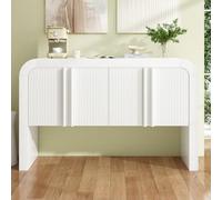 Seyakany - Aparador con esquinas redondeadas, ligero y moderno con puertas magnéticas con dispositivo antivuelco, aparador para comedor, cocina, comedor, sala de estar, hogar, color blanco