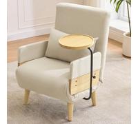 Seyakany Sillón 3 en 1 con función de dormir, sillón plegable acolchado con mesa plegable, asiento acolchado, adecuado para sala de estar, dormitorio, oficina, apartamento