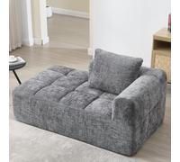 Seyakany - Sofá de cama cómodo, no requiere montaje, sofá esquinero con cojines, bolsillos laterales para teléfonos móviles o mandos a distancia, limpio y elegante, color gris