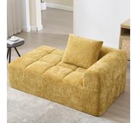 Seyakany - Sofá moderno de 1 plaza con 1 cojín, sofá esquinero con bolsillos laterales para mando a distancia y teléfono móvil, chaise longue con cuidado y elegante, no requiere montaje, color
