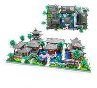 Seyaom Arquitectura china del Jardín de Suzhou con Bloques de Construcción en Forma de Cereza en Flores para Adultos, Adolescentes de 14 Años y Más (3888 piezas)