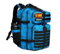 SEYATULLH Mochila Táctica Militar 45L,Gran Capacidad, para Senderismo,Acampada y Crossfit,Hombre/Mujer (Con bolsillo lateral, azul)