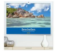 Seychellen - Trauminseln im Indischen Ozean (hochwertiger Premium Wandkalender 2026 DIN A2 quer), Kunstdruck in Hochglanz: Fotos der Inseln Mahe und La Digue (Seychellen).
