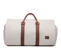 seyfocnia Bolsa de Viaje Convertible para Ropa, Bolsa de Lona para Hombres y Mujeres, 2 en 1 para Colgar, Maleta, Traje, Negocios, Bolsa de Viaje, Beige, Clásico