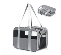 Seyfocnia Bolsa transportadora para gatos y mascotas, plegable, 40 x 26 x 30 cm, transportador de mascotas pequeño con malla transpirable, ligero transportador de viaje para gatos y conejos, bolsa de