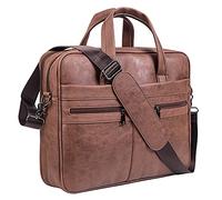 seyfocnia Bolso bandolera de cuero para hombre, maletín para ordenador portátil, Negro, 17.3inch, Negro