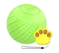 SEYIMTU Pelota interactiva inteligente para perros con luces LED y control remoto, rodamiento automático de 360° con silicona de reducción de ruido, carga tipo C para perros pequeños y grandes (verde)