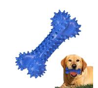 SEYIMTU Spiky Bone - Juguete dental para masticar con picos de masaje para limpieza de dientes y salud de las encías, goma natural (azul)