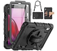 SEYMAC Funda para Lenovo Tab M9 2023 con Protector de Pantalla, Funda a Prueba de Golpes con Correa de Mano giratoria de 360°, Correa de Hombro para Lenovo M9 TB-310FU, Color Negro