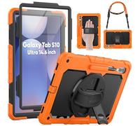 SEYMAC Funda para Samsung Galaxy Tab S9 Ultra de 14.6 pulgadas 2023 (SM-X916B/X910N), a prueba de golpes, con protector de pantalla, correa de mano, correa de hombro, soporte y soporte para bolígrafo,