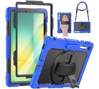 SEYMAC Funda para Samsung S10 FE+ Plus 13,1 Pulgadas 2025 con Protector de Pantalla, Soporte Giratorio de 360°, Correa para el Hombro, con Soporte para Bolígrafo, Azul