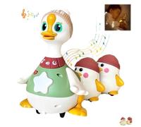 Seymal Familia de Patos Tummy Time, Paquete de 3 Patos Oscilantes, Juguete para Gatear y Bebé, para Niños de 1 Año, Niña y Niño, 1 Big Goose