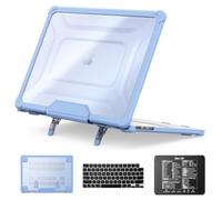 SEYMCY Compatible con MacBook Air de 13 pulgadas 2026-2022 M5 M4 M3 M2 A3449 A3240 A3113 A2681, kit 4 en 1, carcasa rígida antiarañazos con soporte, cubierta para teclado, alfombrilla de mouse, funda