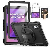 SEYMCY Funda para Lenovo Tab M11/Tab K11 LTE de 11 pulgadas 2024, cuerpo completo a prueba de golpes con protector de pantalla, soporte giratorio de 360° y correa de mano, correa de transporte