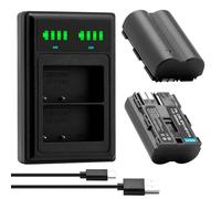 SEYRLMK 2 baterías BP-511A BP-511 BP 511 BP511A + LCD Dual USB cargador para Canon EOS 5D 10D 20D 20D 30D 40D 50D 300D D30 D60 Rebel PowerShot G1 G2 G3 G5 G6 Pro 1 Pro 90 Pro 90 Pro 90 Pro 90 Pro