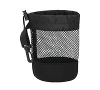 Seyrnicay Bolsa de malla con cordón para pelotas de golf, con gancho de mosquetón, pequeña bolsa con cordón para accesorios de playa al aire libre, A: negro, Refer to description, Unisex