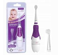 SEYSSO Penguin Schall - Cepillo de dientes eléctrico para niños de 0 a 3 años • Con 2 cepillos de repuesto y 1 pila