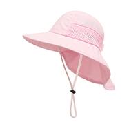 SEYUFN Baby Sun Hat Girl Boy Neck Protection Hat Children Breathable Bucket Hats Baby Girl Beach Hat Sombrero de Verano para niños pequeños (2-6 años, A-Rosa)