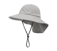 SEYUFN Baby Sun Hat Girl Boy Neck Protection Hat Children Breathable Bucket Hats Baby Girl Beach Hat Sombrero de Verano para niños pequeños (6-24 Meses, A-Gris)