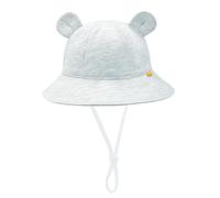 SEYUFN Sombrero de sol para bebé, protección UV, 50, gorro para niños, verano, orejas de oso, sombrero para niños pequeños, unisex, con cintas ajustables, sombrero de pescador, gris, 6-12 meses