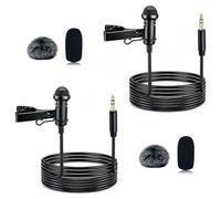 SEYUGOPTI 2 micrófonos Lavalier Lavalier profesionales para DJI Mic 1/2 para Rode Wireless GO II 2, conector recto omnidireccional de 3,5 mm condensado TRS para transmisión de YouTube