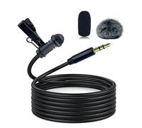 SEYUGOPTI Lavalier Micrófono de solapa para DJI MIC 1/2 para transmisor inalámbrico Rode GO II, enchufe de 3.5 mm, condensador omnidireccional de cabeza recta, micrófonos con cable para entrevista de
