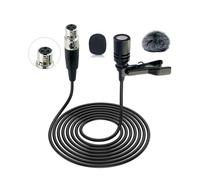 SEYUGOPTI Lavalier Micrófono de solapa para transmisor inalámbrico AKG, micrófono de condensador unidireccional con enchufe Mini XLR TA3F, color negro
