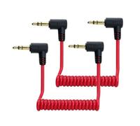 SEYUGOPTI Paquete de 2 cables de conexión de micrófono TRS a TRS de 3,5 mm compatibles con DJI Mic 2 y Rode Microphone Wireless Pro, cable de conexión macho dual en espiral de 3,5 mm para cámaras DSLR