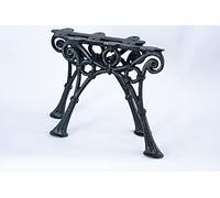 SEZAM Euro 2 Patas de Banco de Hierro Fundido sin Respaldo - para 3 Tablas de Banco de Madera - 46 x 39 x 37,5 cm - Color Negro