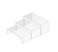 Sezanrpt Clear Riser Regal 3pcs, Desktop rectangular Acrílico Display Estante Organizador Acrílico Soporte para Funko Pop Figur, Perfumes, Bolsas, Zapatos, Objetos Coleccionables,20.3x21.6x22.8 cm