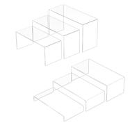 Sezanrpt Elevadores de pantalla acrílica, 6 unidades, expositores rectangulares transparentes, expositores acrílicos para figuras, postres, cupcakes, juguetes, coleccionables, mercancías a partir de