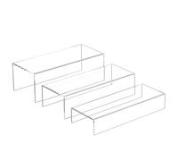 Sezanrpt Estante de Exhibición Clear Riser 3 piezas, Estantes de Exhibición de Acrílico Rectangulares de Escritorio Organizador de Almacenamiento, Soporte de Acrílico para Figuras, Bolsos, Zapatos