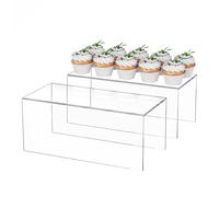 Sezanrpt Estantería acrílica 30 x 14 x 12,5 cm, paquete de 2, mostrador de acrílico para figura, cosméticos, bolsos, zapatos, juguetes, coleccionables, 30 x 14 x 12,5 cm