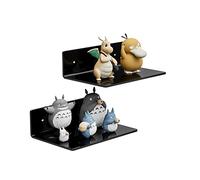 Sezanrpt Estantes de pared negros de 9 pulgadas, repisas de montaje en pared acrílicas, estante de pared acrílico para figuras Funko Pop, coleccionables, plantas, decoración, artículos de tocador