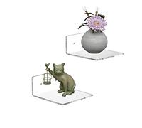 Sezanrpt Estantes de pared pequeños acrílicos de 6 pulgadas, estante flotante transparente para montaje en pared, repisas de exhibición acrílicas para figuras Funko Pop, decoración del hogar, sala de