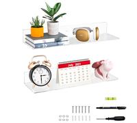 Sezanrpt Estantes de pared transparentes de 50 cm para pared, estante flotante acrílico montado en la pared para plantas, altavoces, radio, Funko Pop, juguete de peluche, libros, cosméticos, artículos