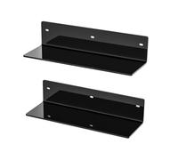 Sezanrpt Juego de 2 estantes de pared de 30 cm, acrílico, para decoración del hogar, plantas, cosméticos, cuidado de la piel, resistentes a la humedad, 10 cm de profundidad, 2 unidades