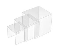 Sezanrpt Juego de 3 estanterías acrílicas cuadradas, expositor de mesa de postre, acrílico transparente, expositor coleccionable para Funko Pop, cupcake, decoraciones de mesa, 10x12.7x15.2 cm