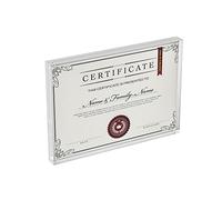 Sezanrpt Marco de fotos acrílico tamaño A4, Perspex para fotos de boda, marco de certificación independiente, 12 mm + 12 mm