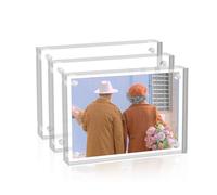 Sezanrpt Marco de fotos de acrílico, 9 x 13 cm, paquete de 3, imanes de doble cara, para 9 x 10 cm, 9 x 13 cm, 8 x 10 cm, 10 mm + 10 mm de grosor